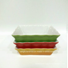 High Temperature Color Glazed Ceramic Bakeware (set)